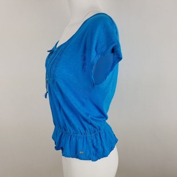 aeropostale Short Sleeve Top With Lace Detail - Picture 3 of 7